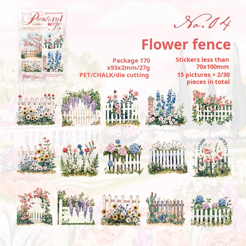 0522 Garden View PET Sticker -30Pcs each pack