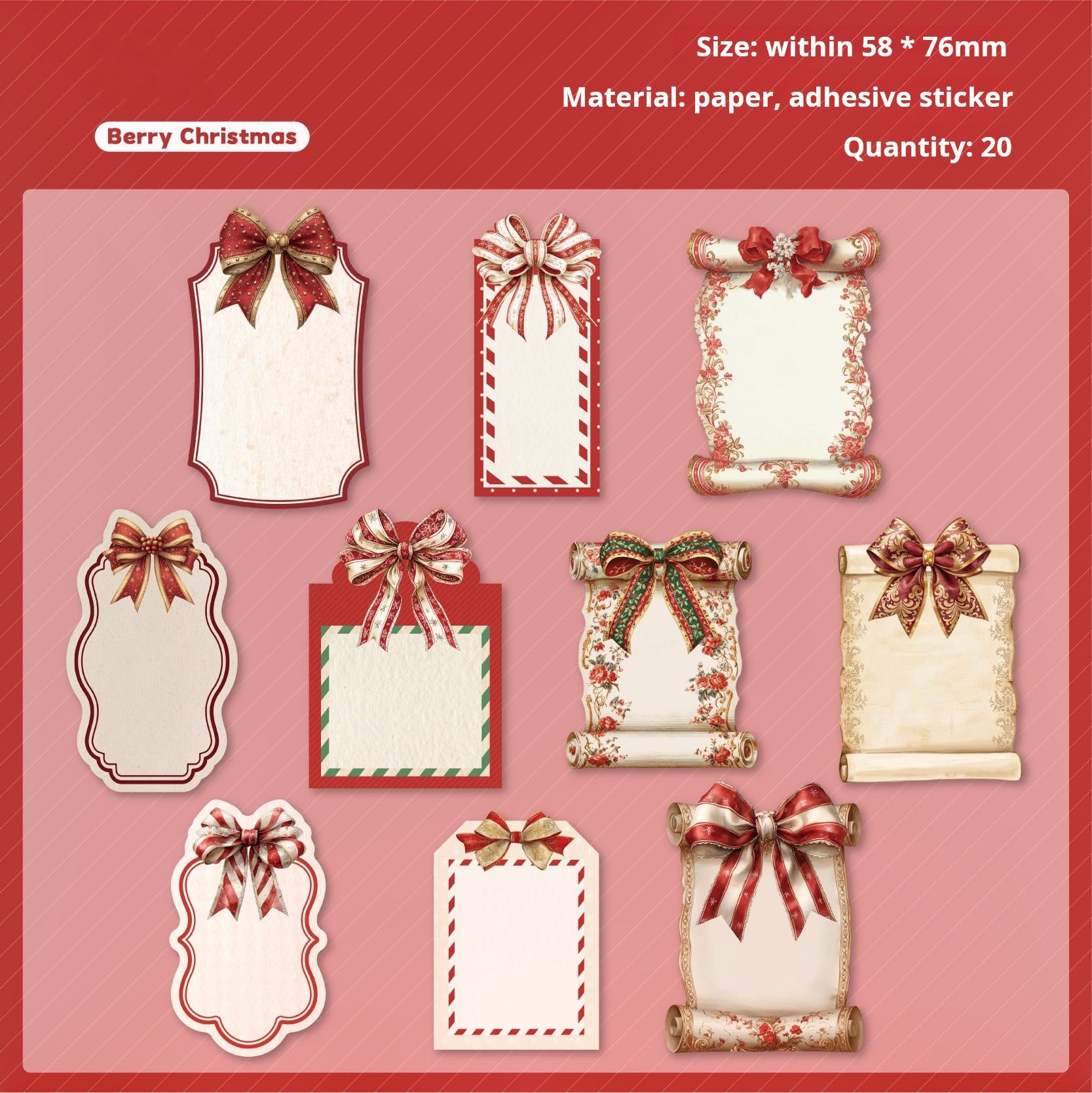 0918 Holiday notes Sticker -15Pcs each pack
