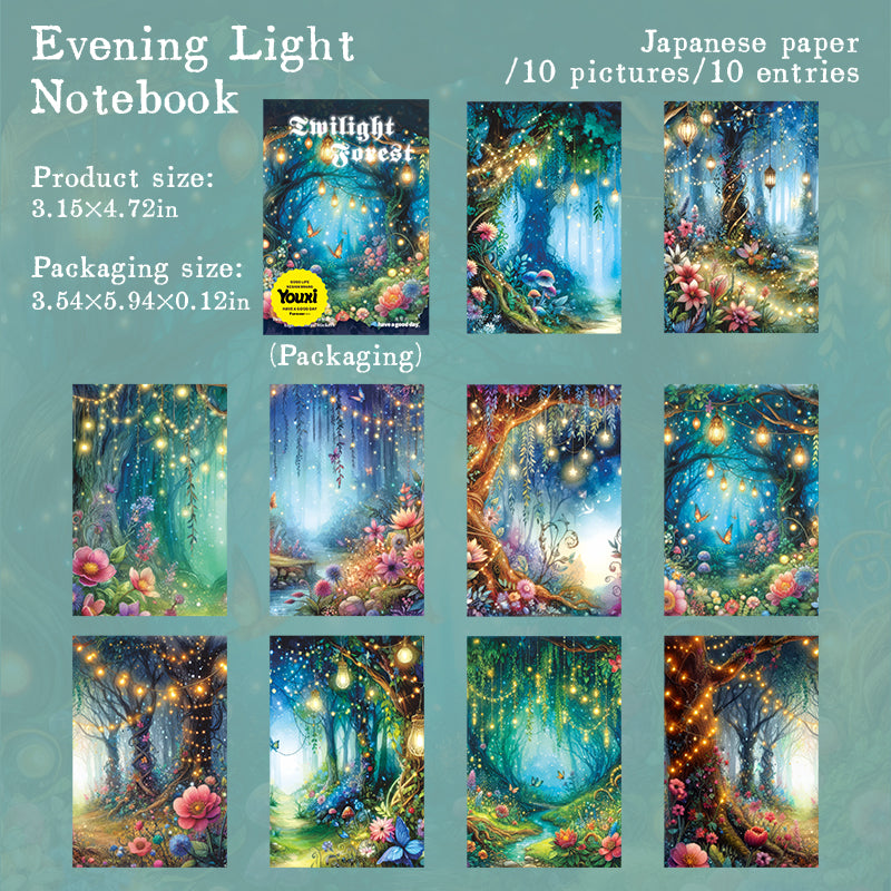 0521 Twilight forest Washi Sticker -10Pcs each pack