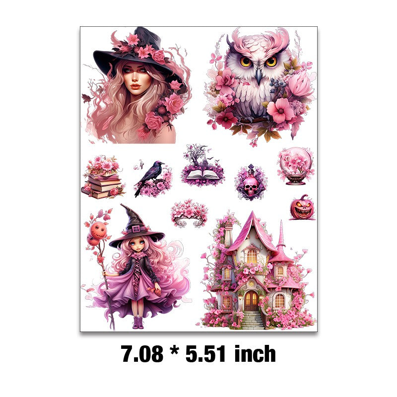 E-55- Pink Magic collection Embossed sticker 1 Pcs