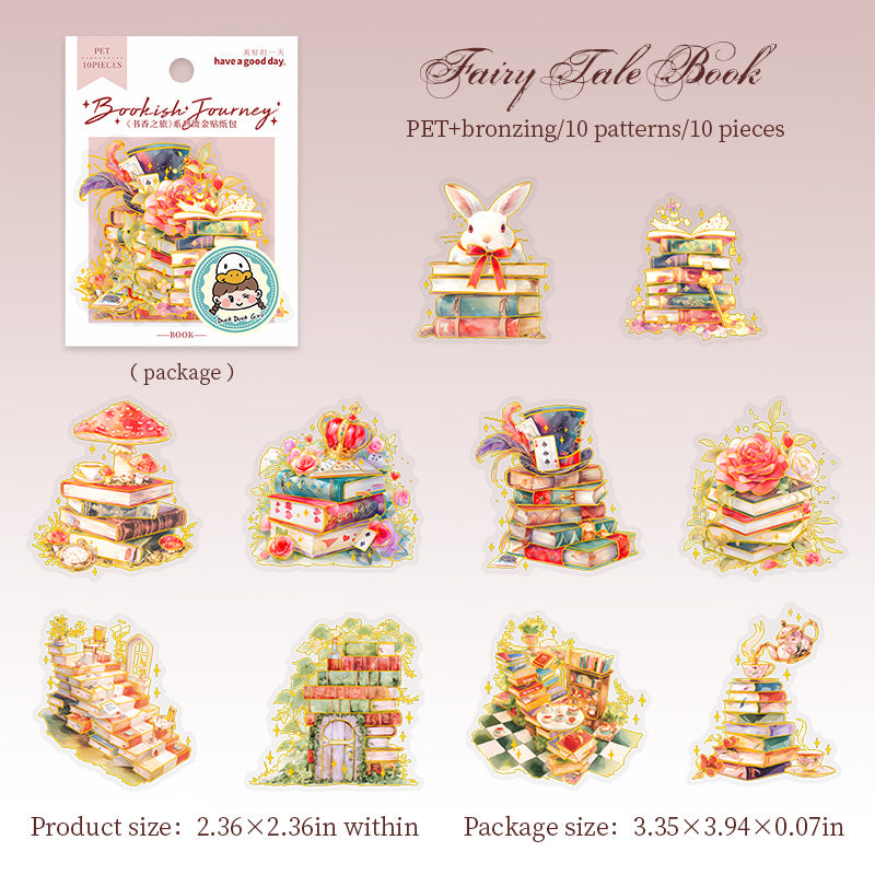 0723 Book PET sticker -10Pcs each pack