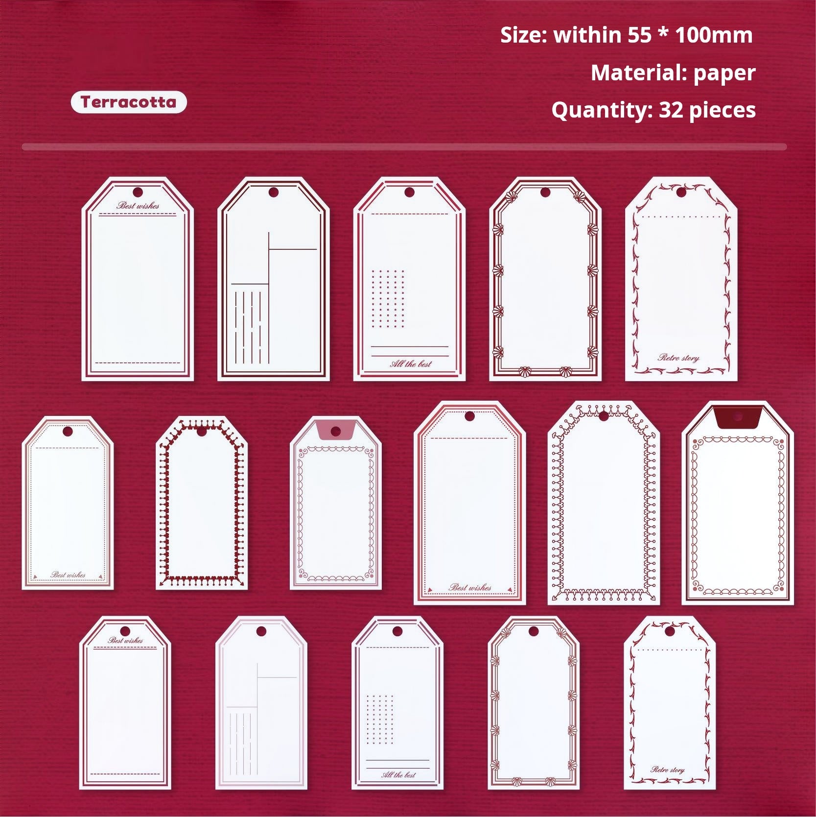 0926 Hangtag Notes paper -32Pcs each pack