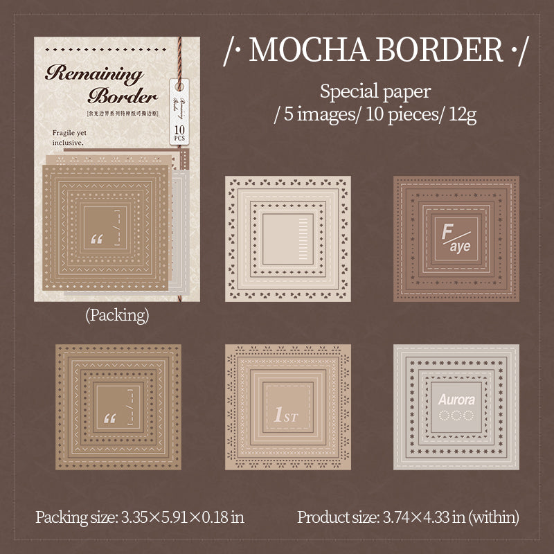 260228 Remaining Border die cut paper -10Pcs each pack