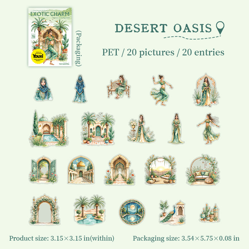 0630 Desert safari PET sticker -20Pcs each pack