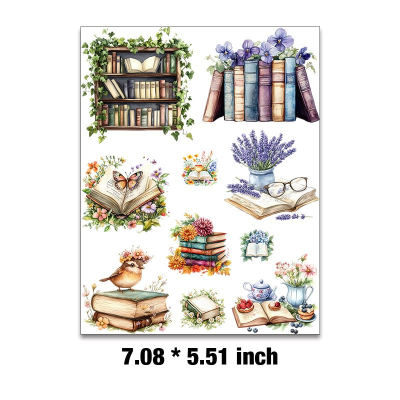 E-101- Book collection Embossed sticker 1 Pcs