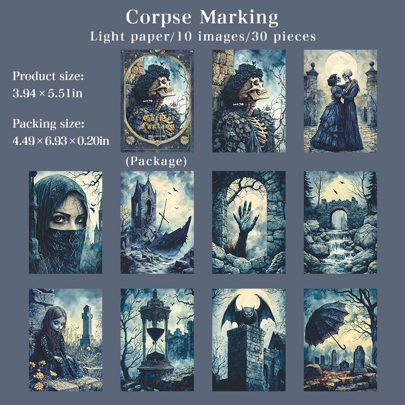 1224 Dark Gothic paper -30Pcs each pack