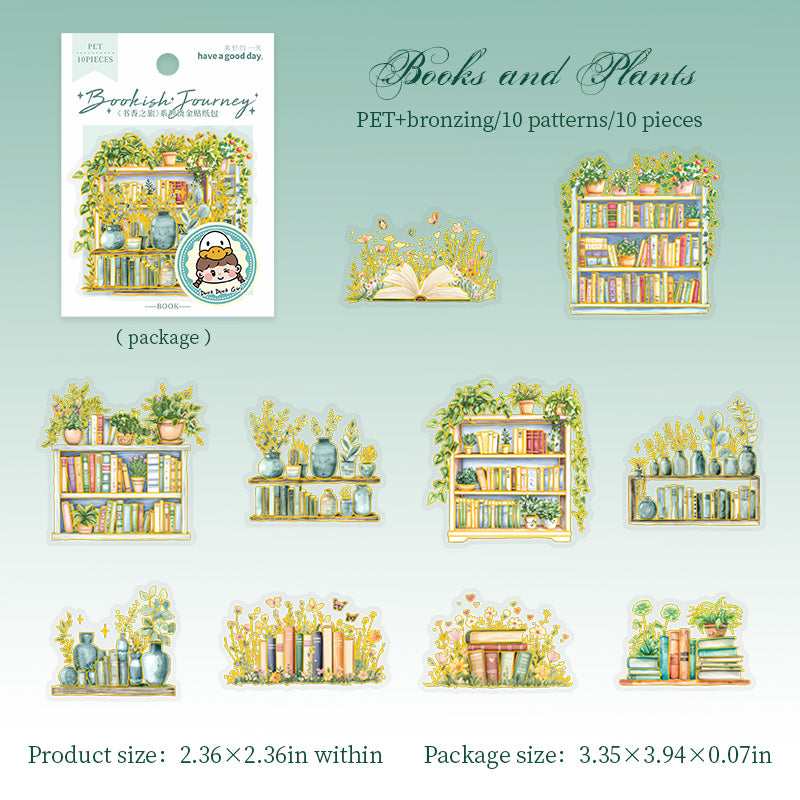 0723 Book PET sticker -10Pcs each pack