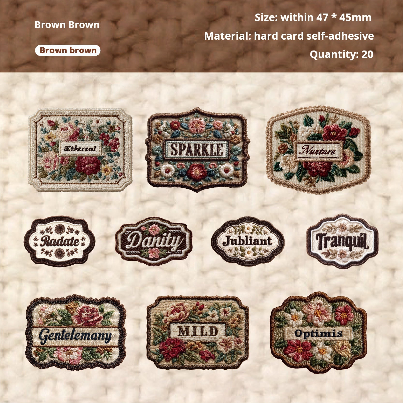 1231 Embroidery sticker -20Pcs each pack