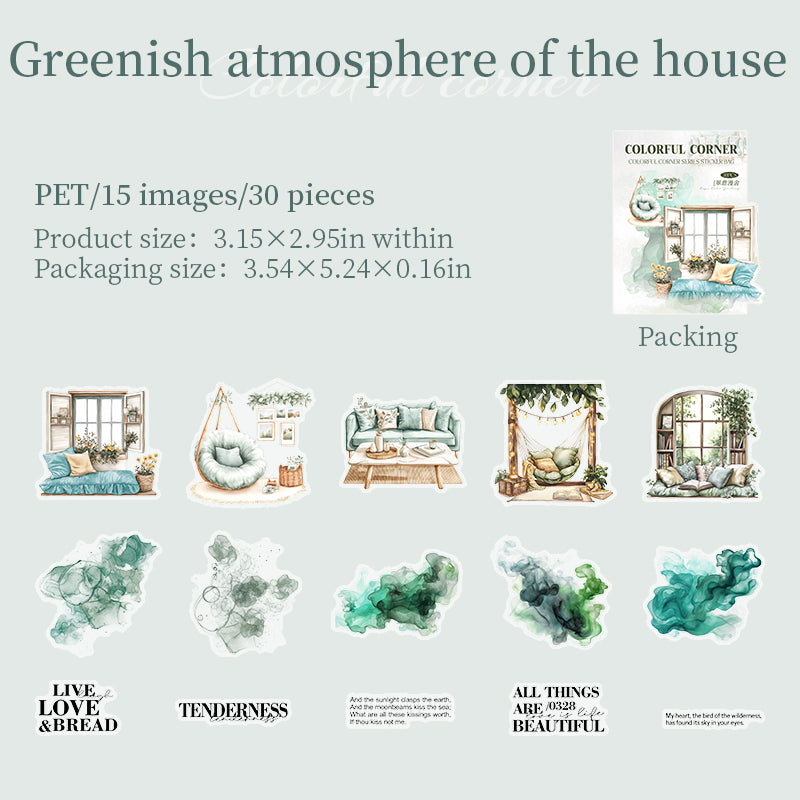 0802 Furniture PET Sticker -30Pcs each pack