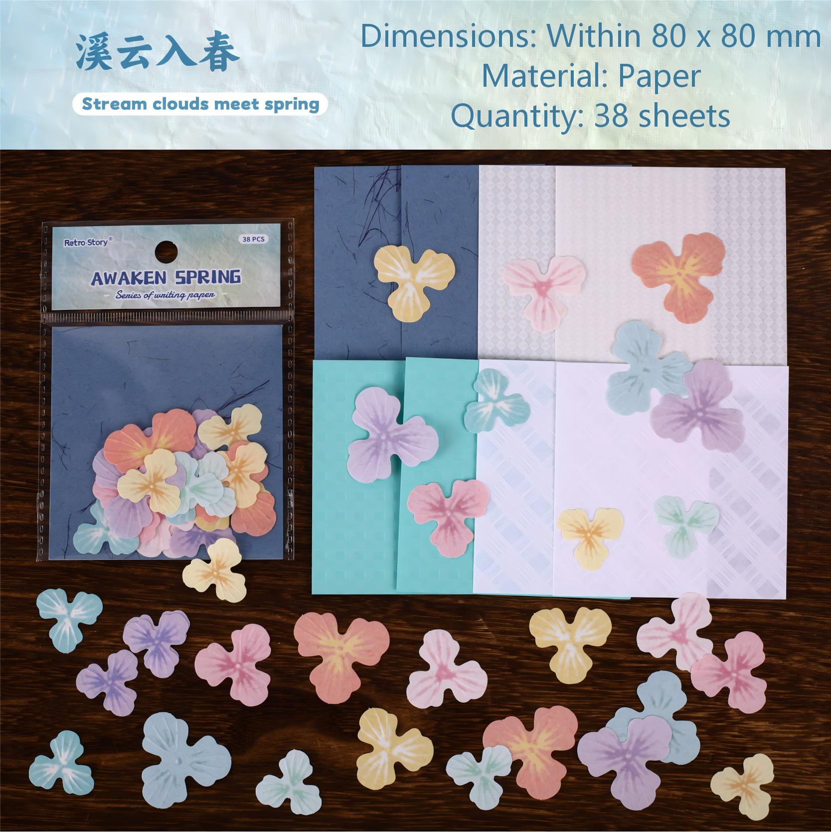 260328 Embossing flowers paper -38Pcs each pack