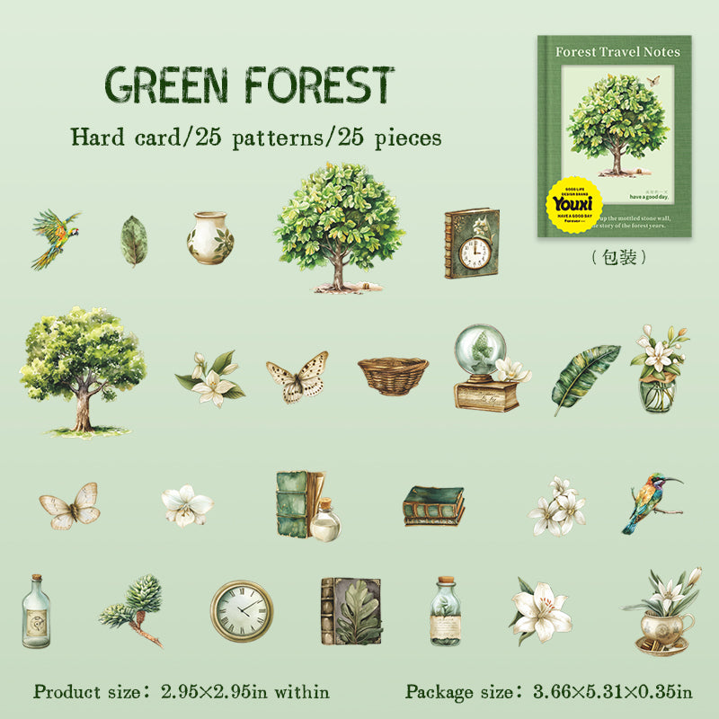 0603 Forest Diary cardstock sticker -25Pcs each pack