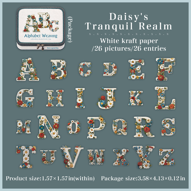 Alphabet Weaving Solid sticker -26Pcs each pack