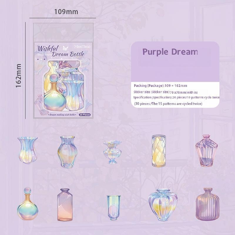 0731 Bottle PET Sticker -20Pcs each pack