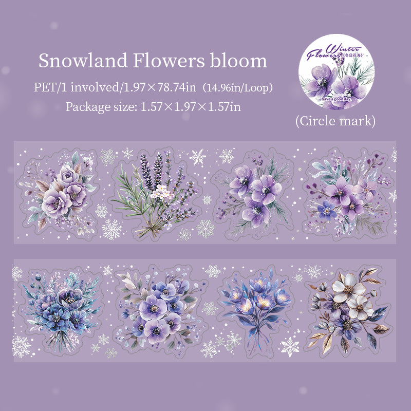 1101 Winter flowers pre-cut PET tape -5cm*2m