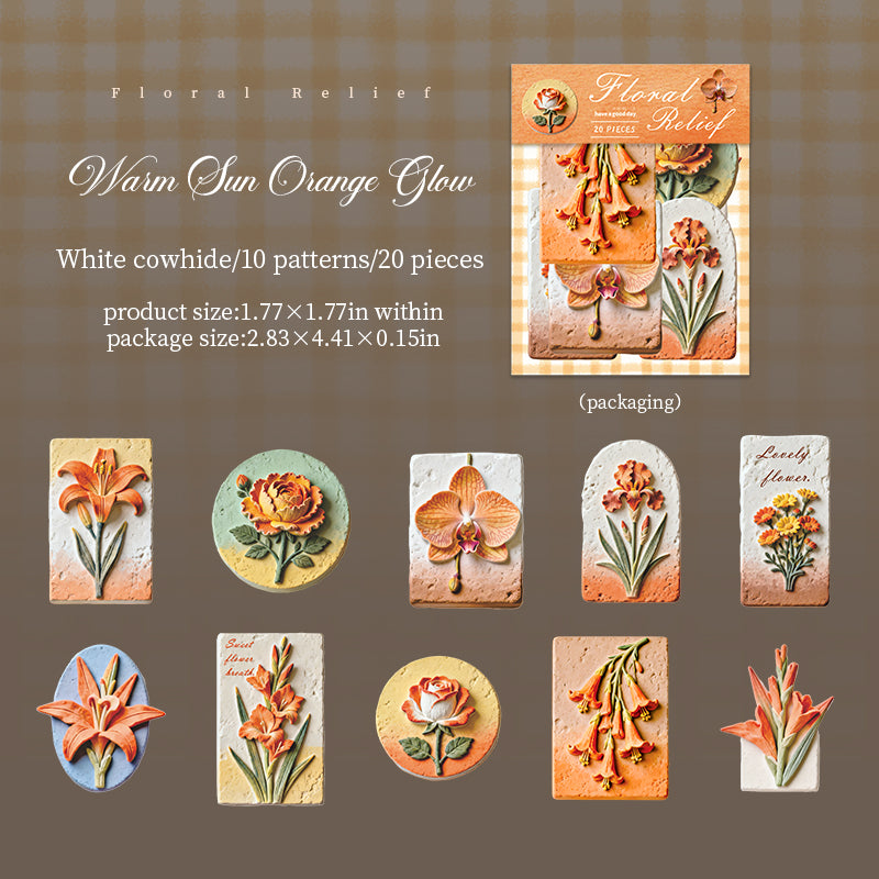 Flower solid Stickers -20Pcs each pack