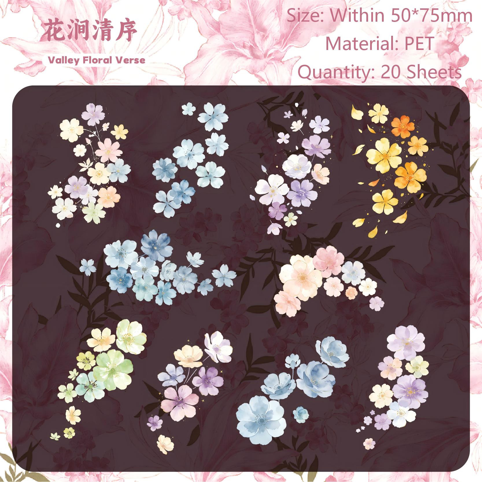 Wildflowers Anthology PET Stickers -20Pcs each pack