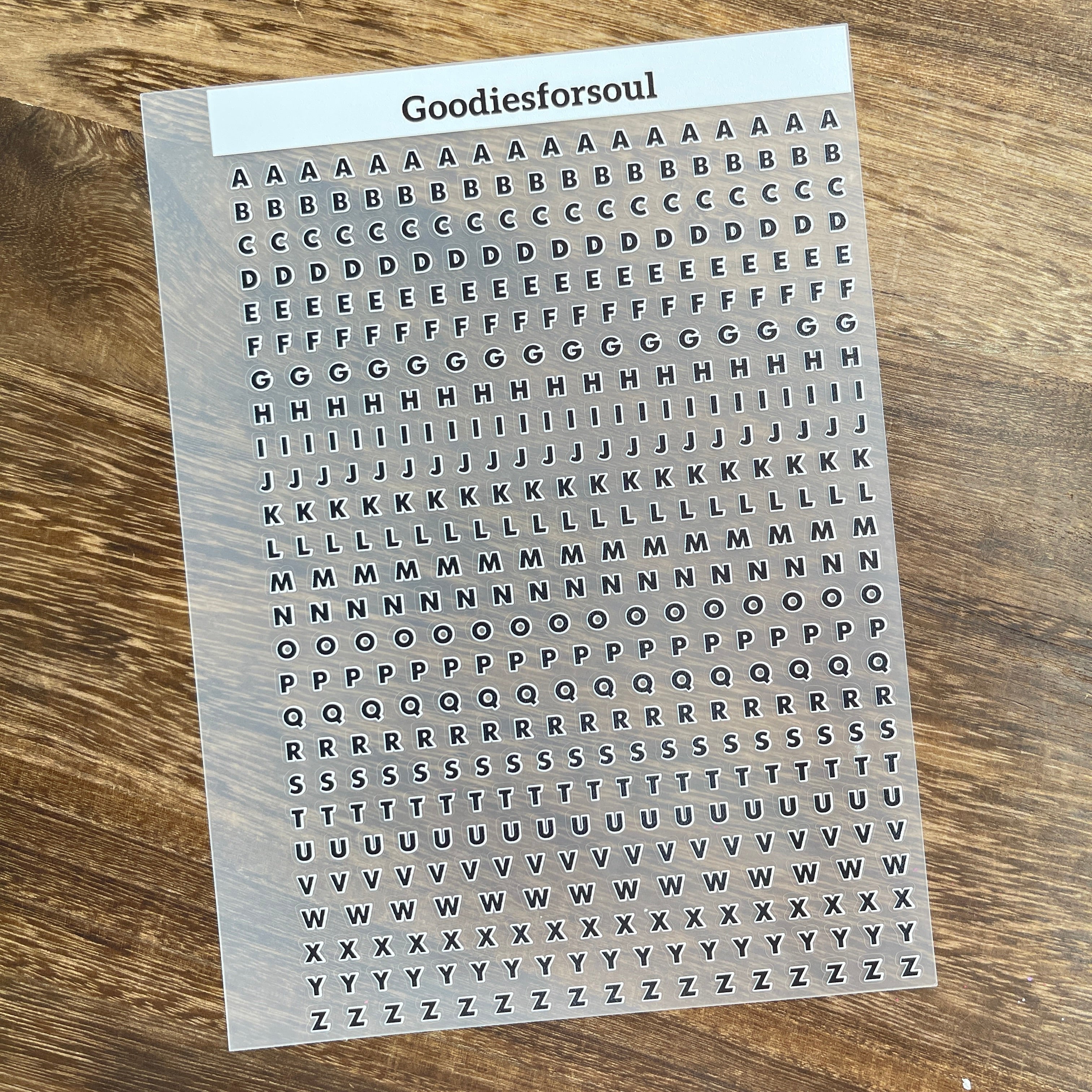 Stroke letter sticker *can be stored in A5 binder