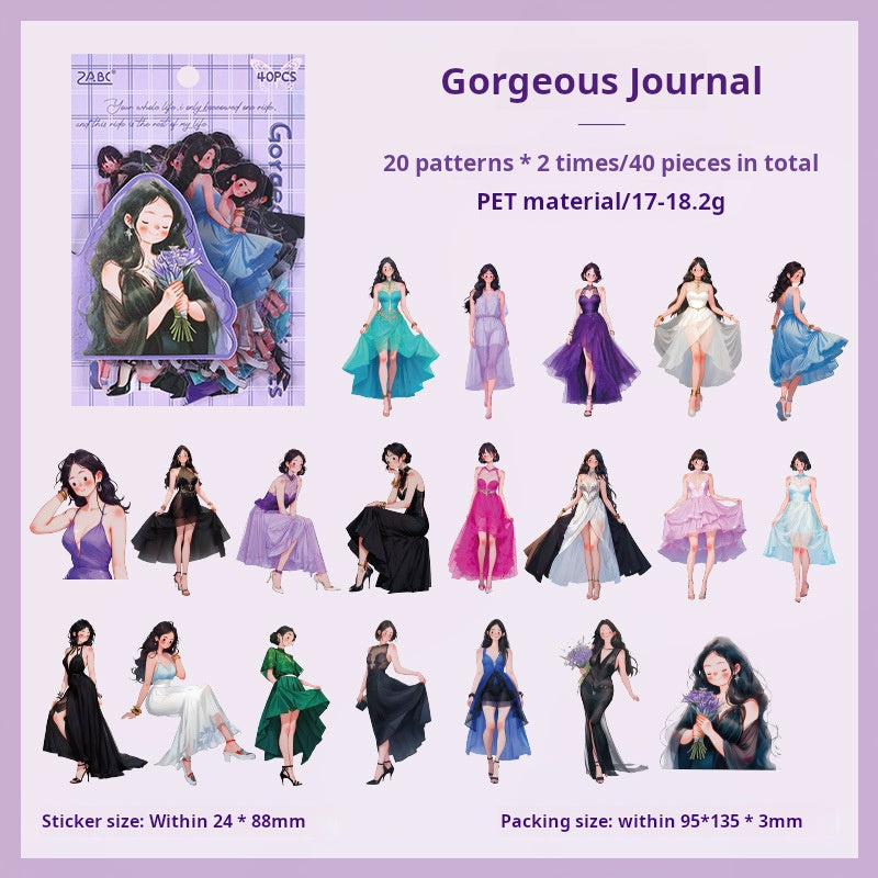 0709 Girls PET sticker -40Pcs each pack
