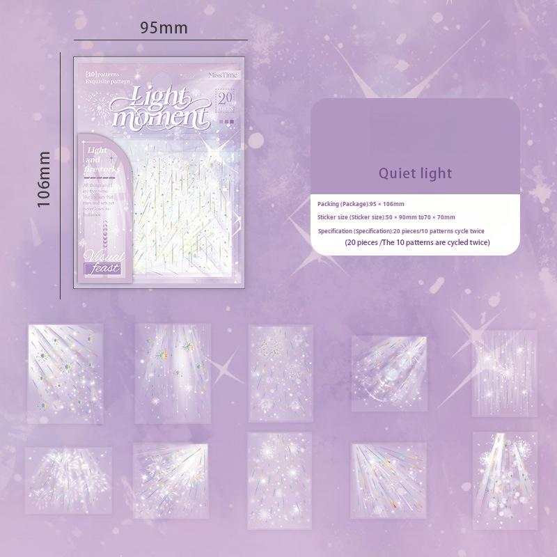 0721 The moment of light falling PET sticker -20Pcs each pack