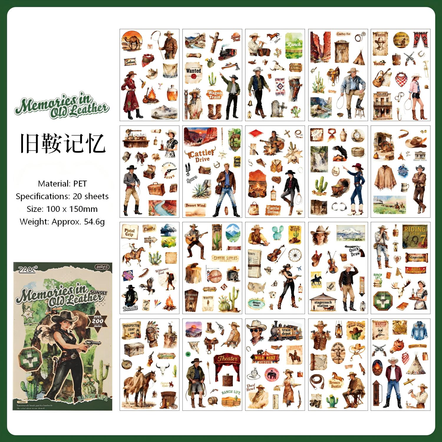 Wild West Rhapsody PET Sticker Book -20Pcs each pack