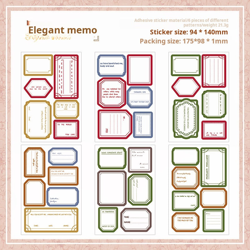 0524 Label Stickers -6Pcs each pack