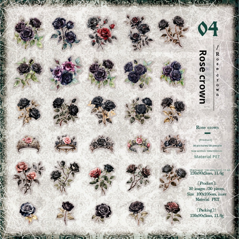 1119 Night falls PET sticker -30Pcs each pack