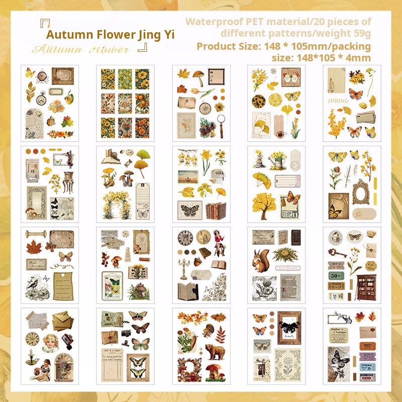 0611 Planets and butterflies PET sticker book -20Pcs each pack