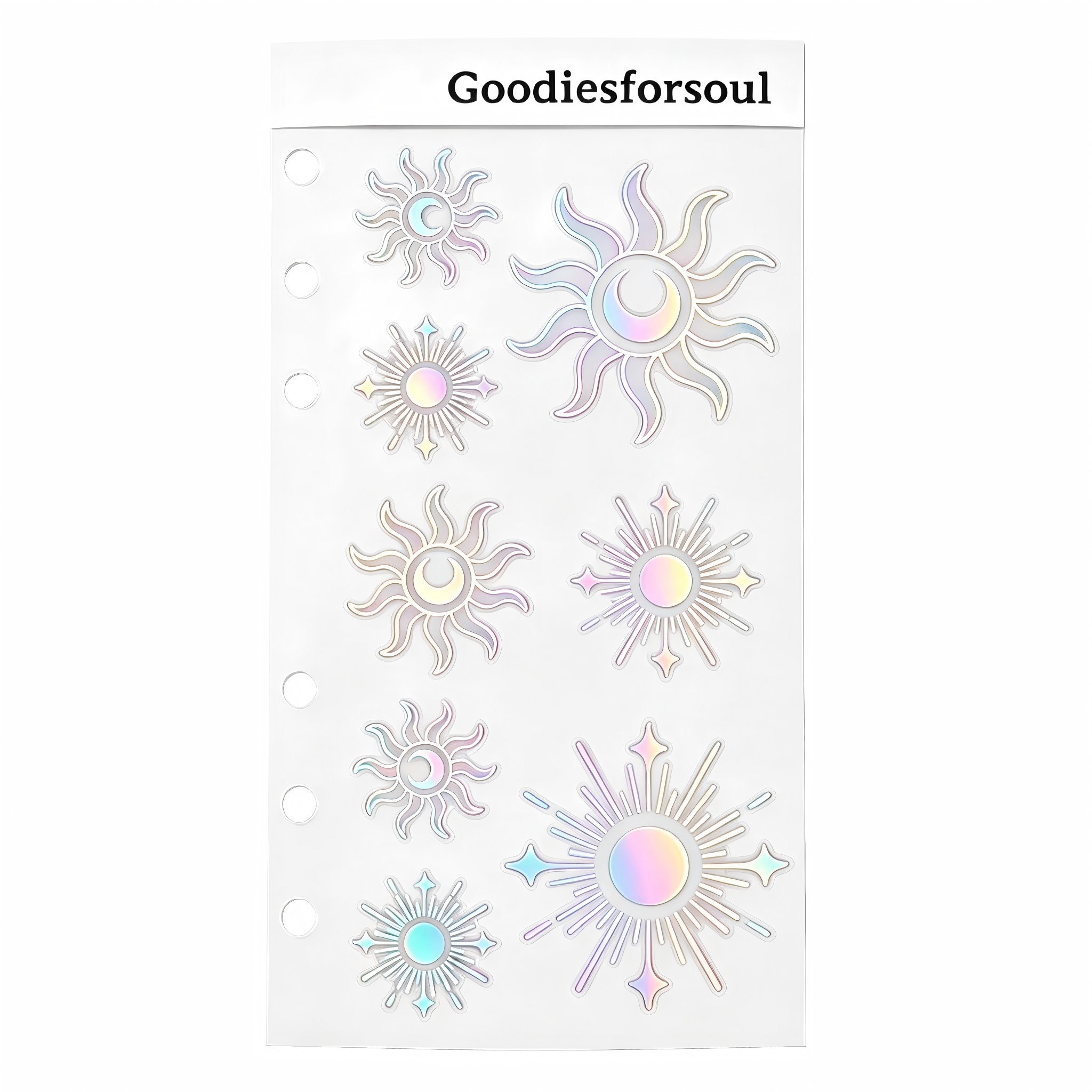 Holographic PET Sticker Bundle, 10 Sheets Assorted Laser Stickers, for Junk Journaling, Scrapbooking & DIY Crafts