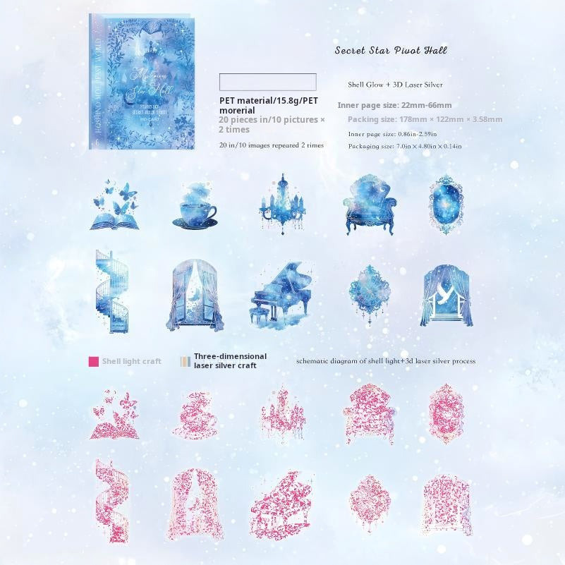 1206 Starry Sky Secret Realm PET sticker -20Pcs each pack