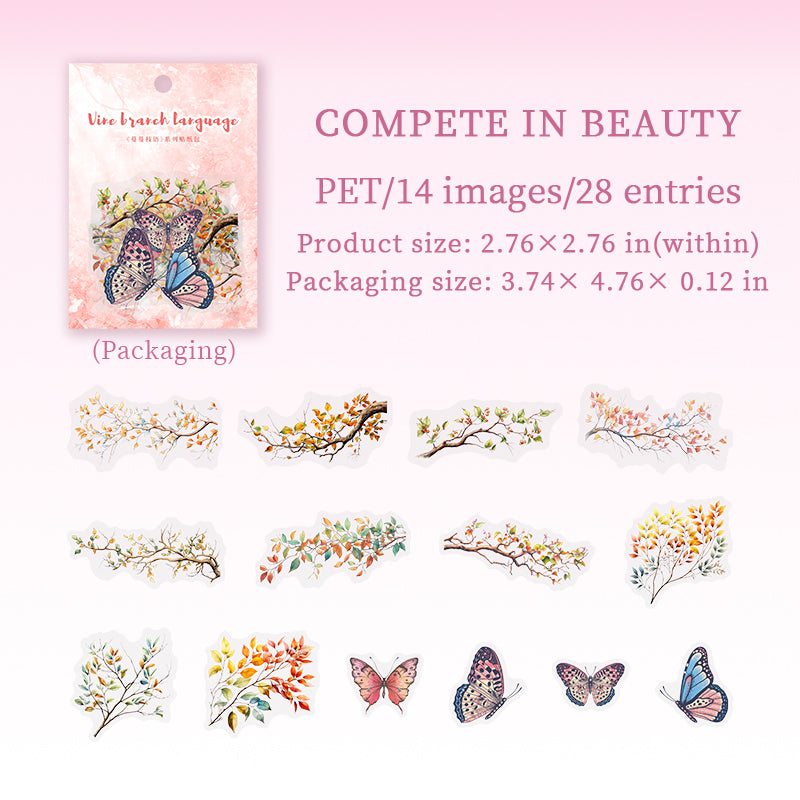 0513 Butterfly and flower PET Sticker