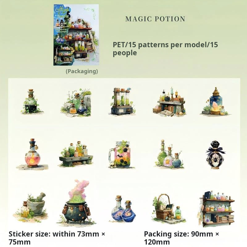 1113 Vault of Magic PET sticker -15Pcs each pack