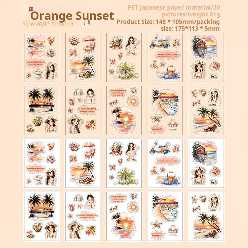 0620 Girl PET & Washi sticker book -20Pcs each pack