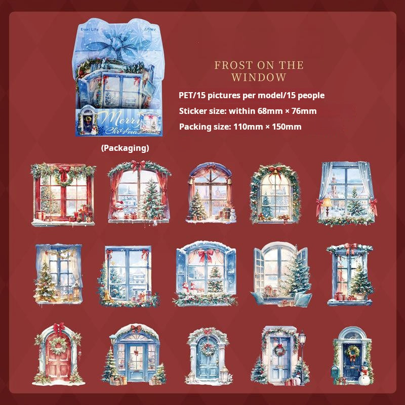 1016 Christmas surprise night PET sticker -15Pcs each pack