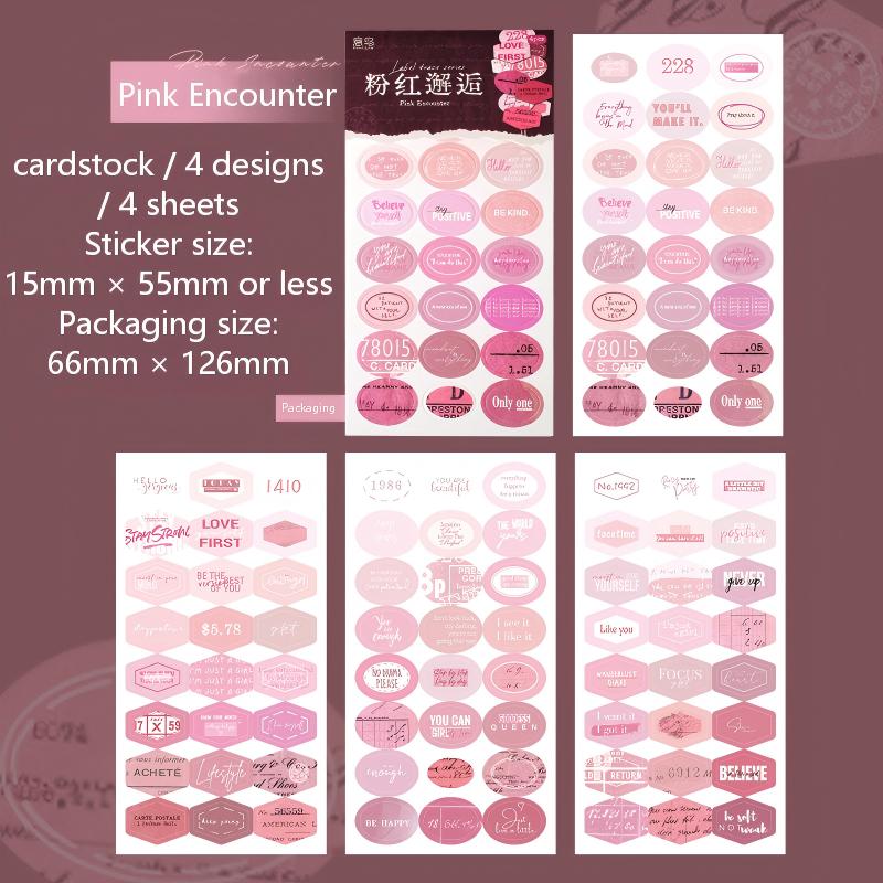 260318 Label cardstock Sticker -4pcs each pack