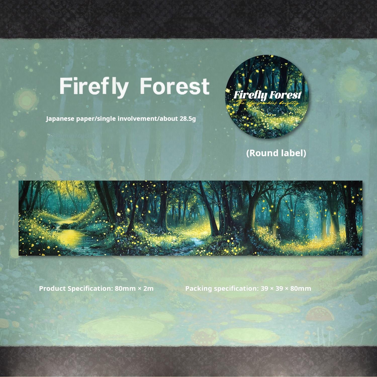 0803 Firefly Forest Washi tape -8CM*2M