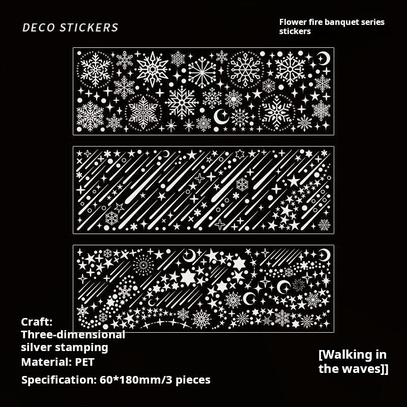 0524 Moon and Stars PET Sticker -3Pcs each pack