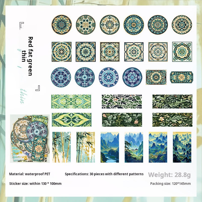0612 Classical pattern PET sticker -30Pcs each pack