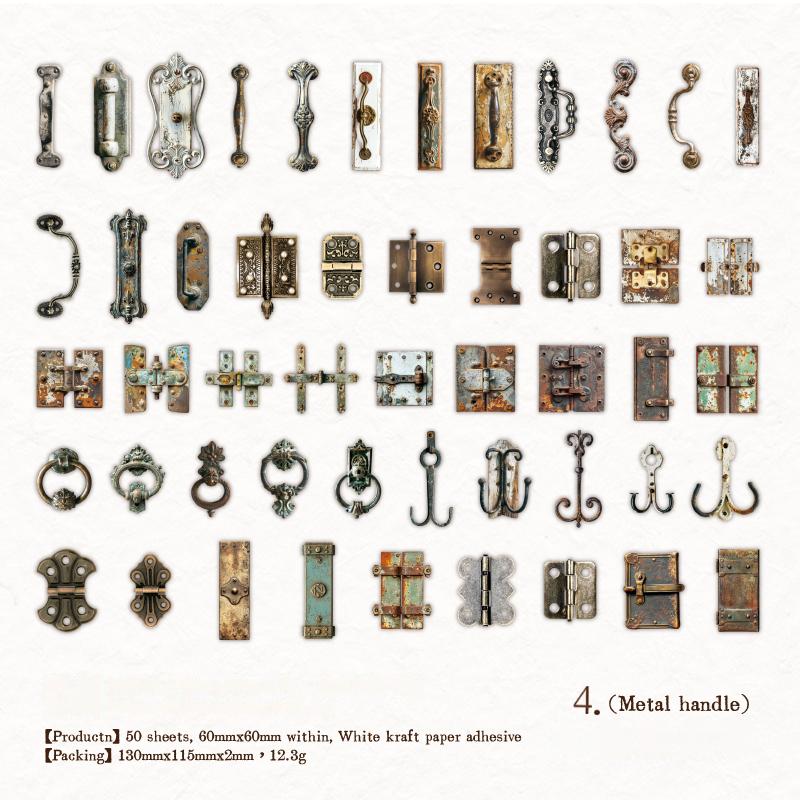 1028 Collection of old things Solid sticker -50Pcs each pack