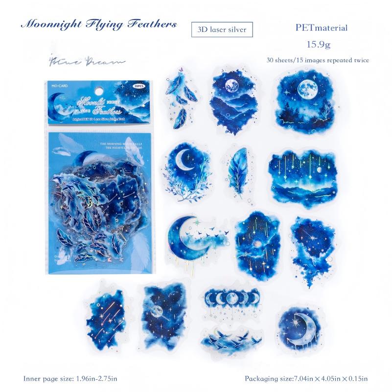 0929 Blues Dream PET Sticker -30Pcs each pack