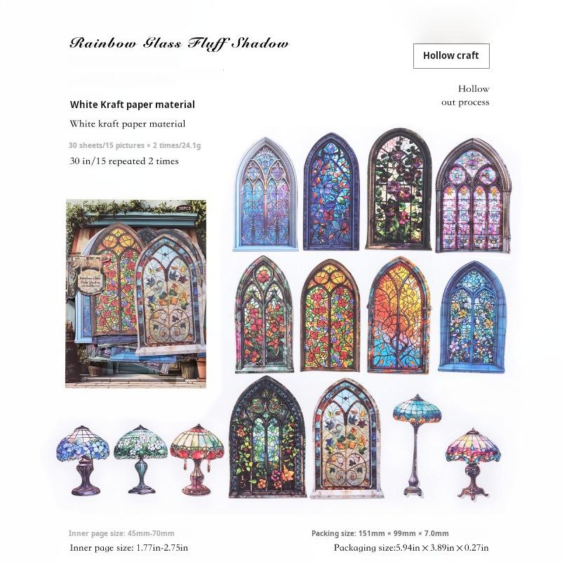 0524 Medieval Collections diecut cardstock Solid Sticker - 30Pcs each pack