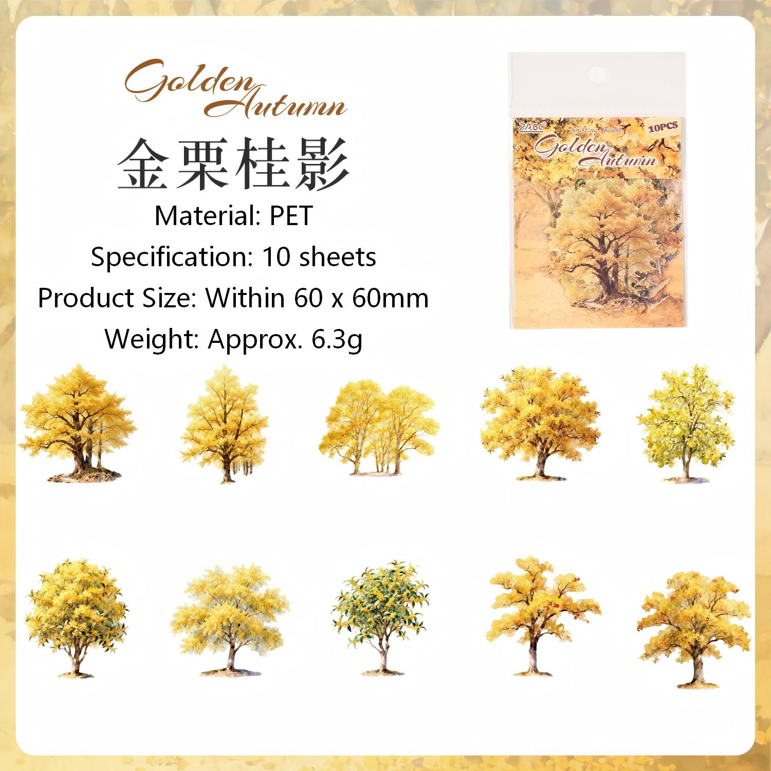Forest PET Stickers -10Pcs each pack