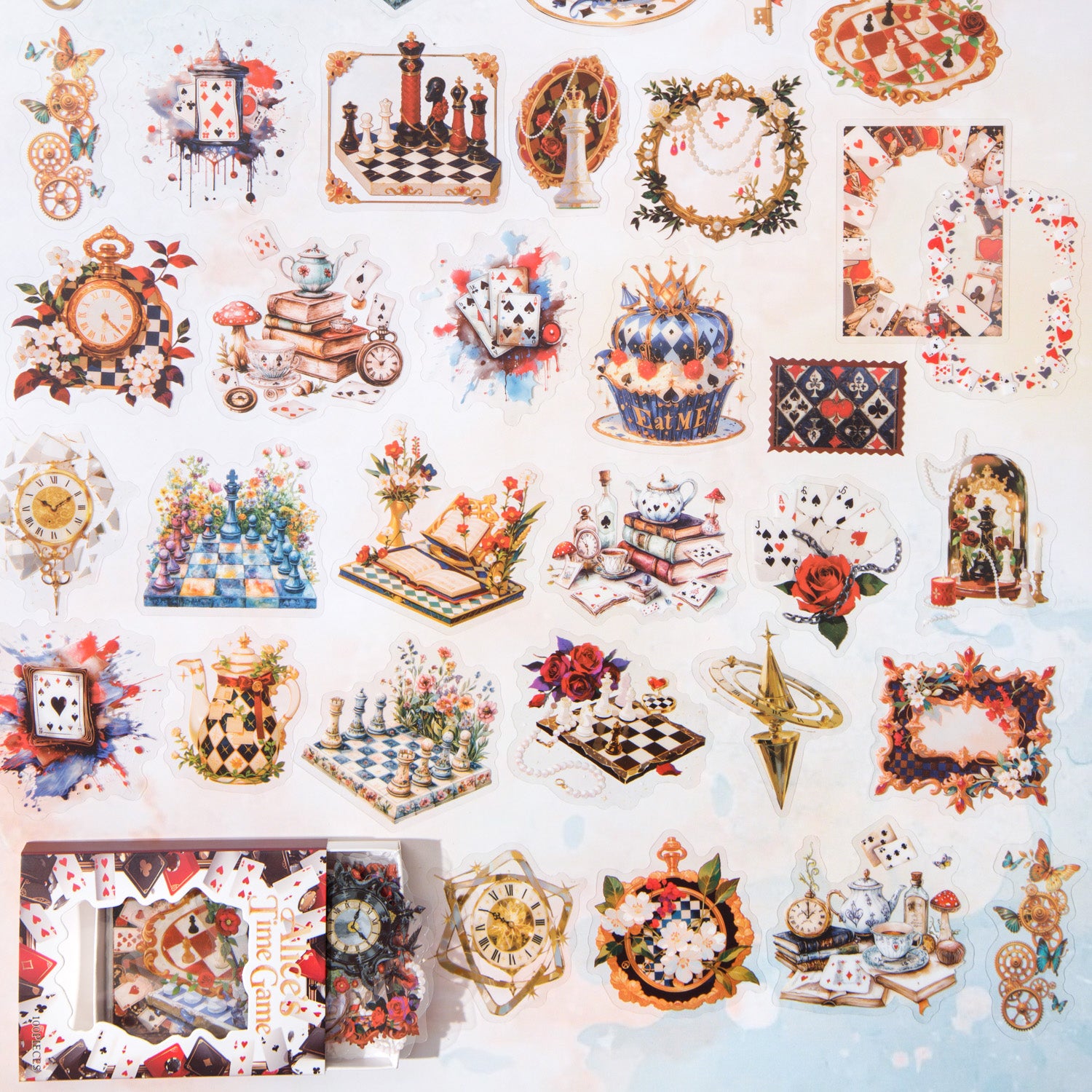 1103 Alice's Time Game PET sticker -100Pcs each pack