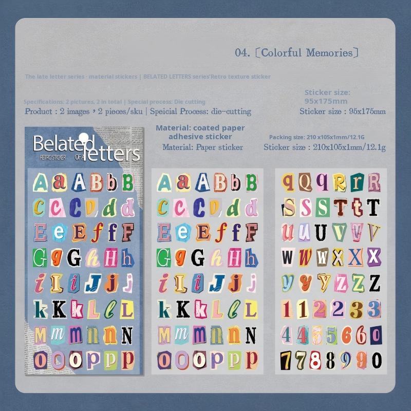 1203 Belated letter sticker -2Pcs each pack