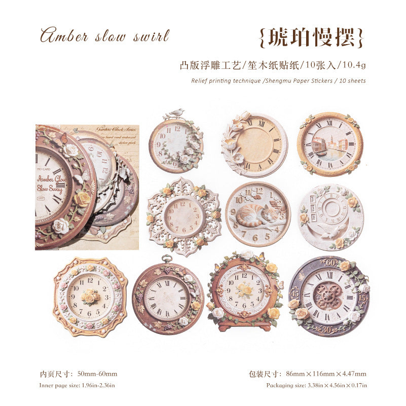 Garden Clock Cardstock Stickers -10Pcs each pack