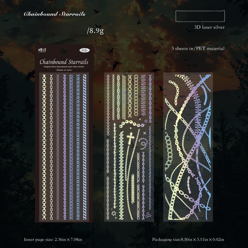 0920 Laser material PET sticker -3Pcs each pack