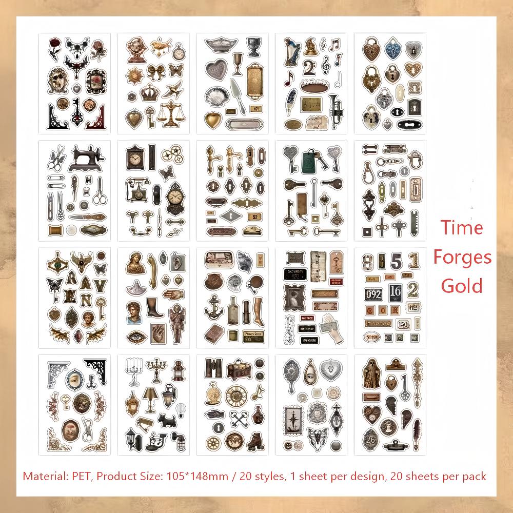 Vintage Catalog PET Sticker Book -20Pcs each pack