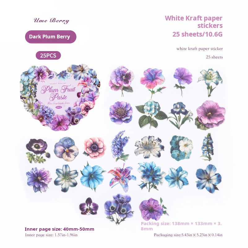 0725 Flower cardstock sticker -25Pcs each pack