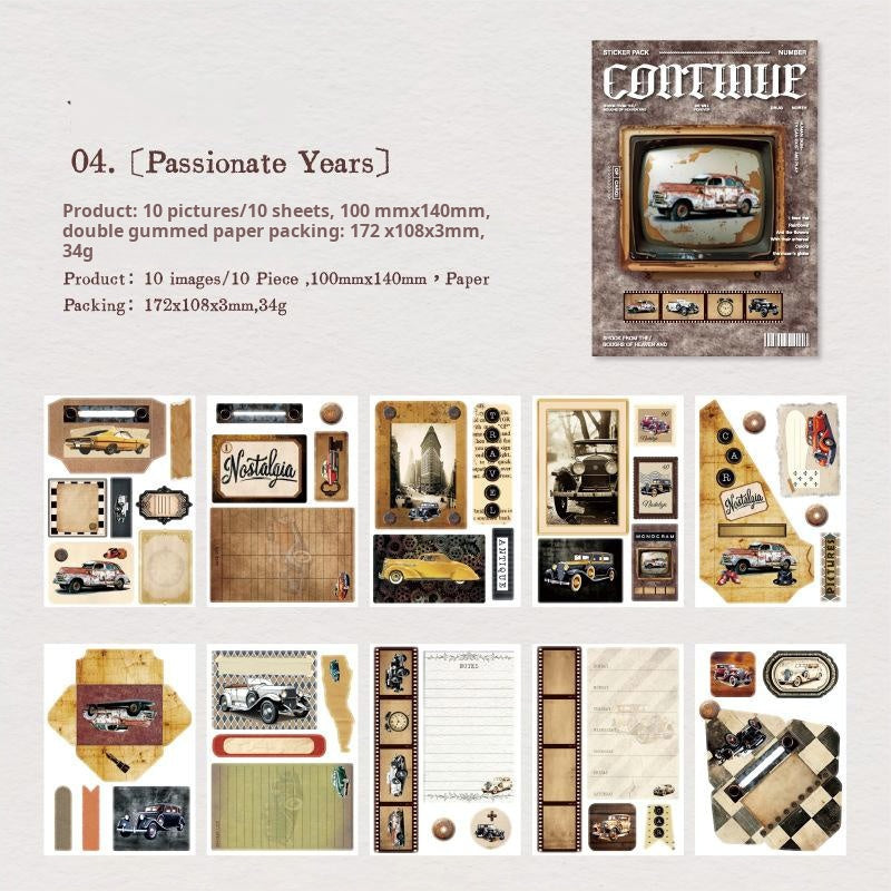0524 Vintage Film sticker pack -10Pcs each pack