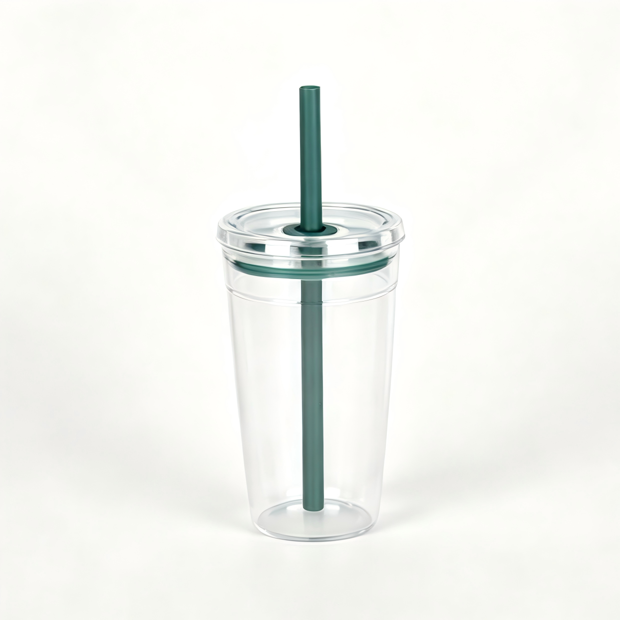 16oz Blank Clear Acrylic Tumbler with Lid & Color Straw – Perfect for Vinyl DIY