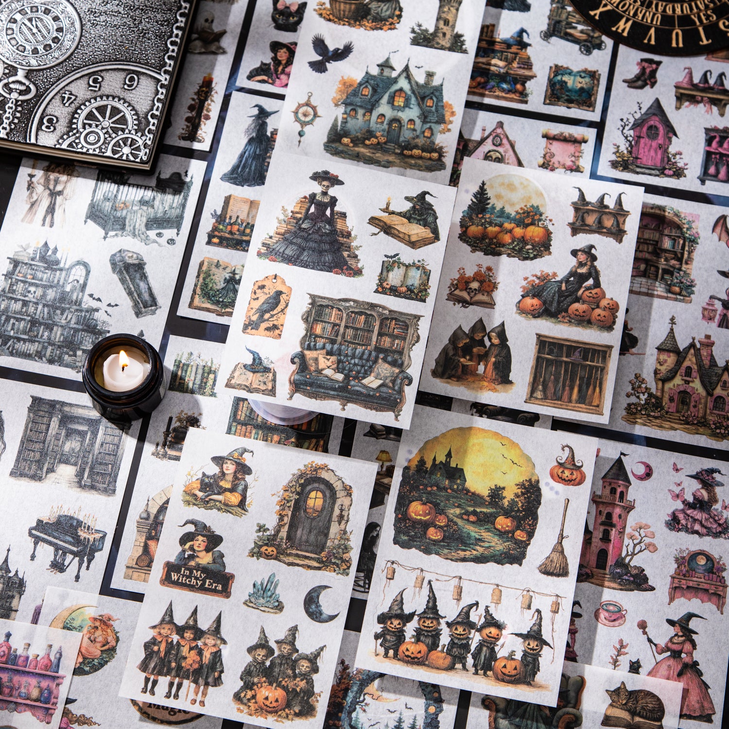 0820 Midnight party PET & Washi sticker book -20Pcs each pack